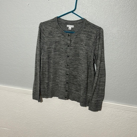 Croft & Barrow heather gray button up cardigan - Picture 1 of 5